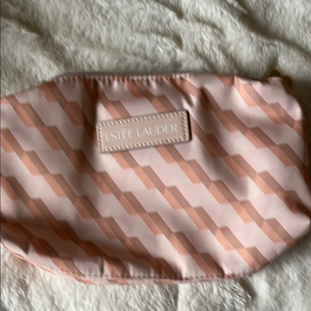 New, Estée Lauder Pink and Tan Cosmetic Bag